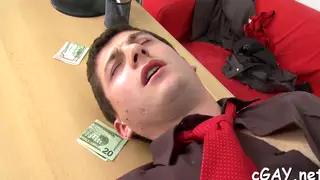 Muscular Hunk Takes Toy Deep Before Blowjob