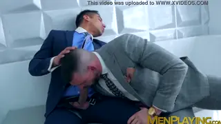 Muscular Executive Gets Oral Pleasure at His Desk