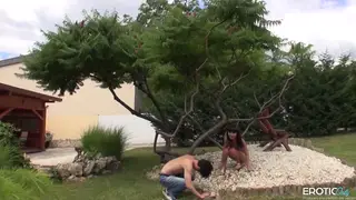 Skinny Brunette Teen Takes Rough Doggystyle from Big Cock
