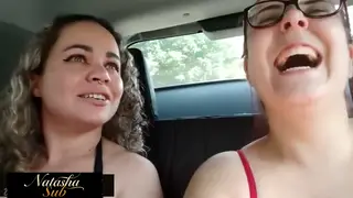Latina Lesbians Explore Domination in Public Car
