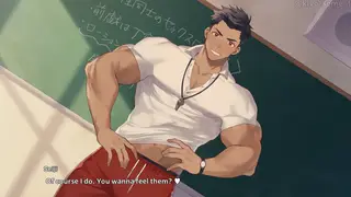 Muscular Student Takes Teacher Over the Desk