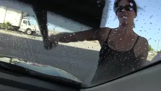 Brunette Stepmom Services Stepson During Holiday Road Trip