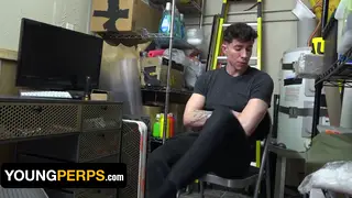 Muscular Cop Interrogates Twink Suspect at Desk