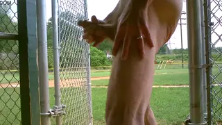 Hairy Daddy Strokes His Thick Cock Outdoors