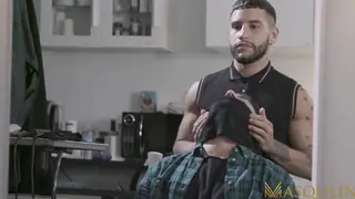 Muscular Hunk Takes Bareback Pounding from Mature Partner