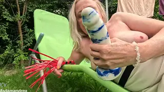 Lesbian Gapes Her Prolapse With a Massive Dildo