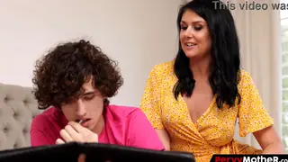 Stepmom Deepthroats Stepson in POV Until He Cums in Her Mouth