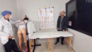 Blindfolded Bride Serves the Gynecologist While Cuckold Watches