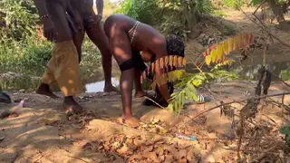 Curvy Ebony Trio Takes Rough Doggystyle by the River