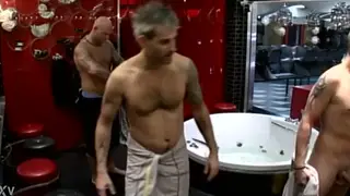 European Guy Dries Off After a Quick Rinse