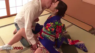 Japanese MILF in Kimono Delivers a Wild Blowjob