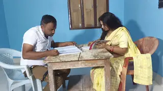 Indian Teacher in Stockings Teases Curvy Figure