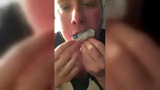 Horny Amateur Works His Cock in Quick Solo Session