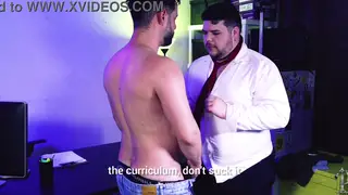 Bearded Bear Takes Raw Anal on Office Desk