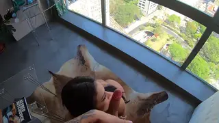 Petite Latina Teen Makes Guy Bust Early