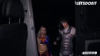 Two European Teens Share Two Cocks in a Car on Halloween