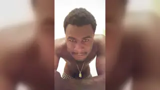 Black Teen Strokes Himself to Climax in the Shower