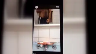 Amateur Guy Strokes Hard in Grainy Self-Shot Clip