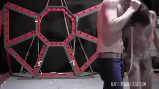 Bound Twink Takes BBC Toy and Spanking in Interracial BDSM