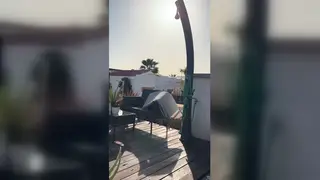 Muscular European Flashes Uncut Cock at Outdoor Gym