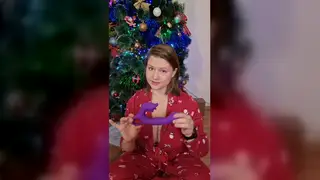 Curvy BBW Teen Unwraps Holiday Lingerie and Squirts with Toy