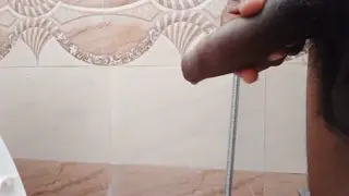 Slim BBC Stud Pisses and Cums in Bathroom