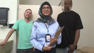 Busty Arab Babe Delivers a Sloppy Handjob With Funny Bloopers