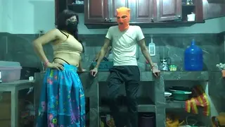 Skinny Latino Man Masturbates in Kitchen While Waiting for Friend