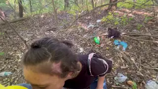 Mature Brunette Gives POV Blowjob Outdoors
