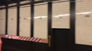 Muscular Daddy Gets Serviced on a Moving Subway Train