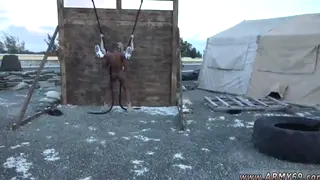 Military Threesome Turns into Outdoor Piss Play