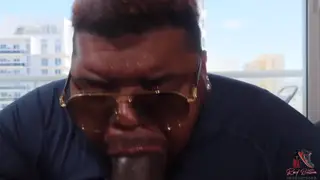 Muscular Ebony Bear Feeds Massive BBC to POV Partner on Holiday