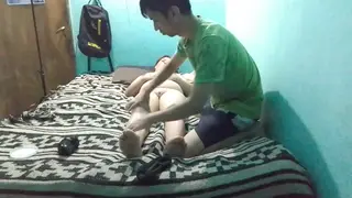 Latina Couple Shares Sensual Cream Massage
