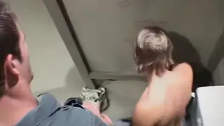 Gas Station Workers Sneak Off for a Quick Hookup