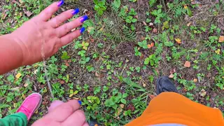 Indian Stepmom Strokes Her Stepson Outdoors Until He Pisses on Her Hand