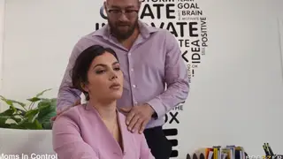 Brunette Office Worker Takes Facial After Deep Throat