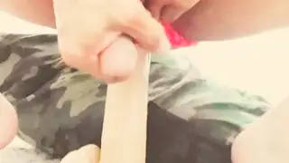 Amateur Explores Deep Gape With Large Toy