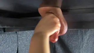 Dominant Woman Milks His Cock with Oiled Hands and Sharp Nails