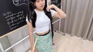 Asian Babe Seduces Her Tutor With Curvy Appeal