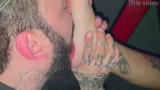 Petite Curvy MILF Delivers Footjob at Swing Club