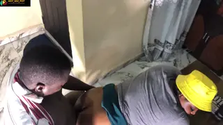 Curvy BBW MILF Bent Over Desk for Facial at Work