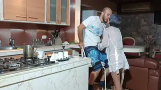 Tattooed Latina MILF Dominates Stepsister in Kitchen