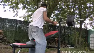European Twink Explores Outdoor Fisting and Handjob Session