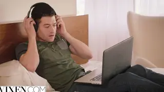Brunette Cam Babe Caught and Fucked by Roommate