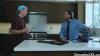 Muscular Student Services Professor on Classroom Desk