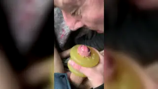 Mature Daddy Guides a Twink to a Messy Handjob Finish