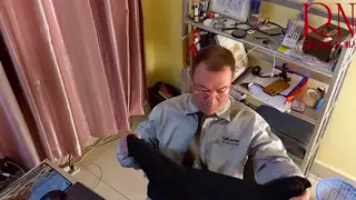 Towering Secretary Dominates Boss at Desk