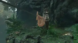 Busty Adventurer Explores Jungle Nude in Gaming Fantasy