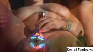 Busty Brunettes Share Toys in Lesbian Play