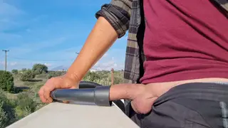 Mature European Uses a Vacuum for a Creampie Finish
